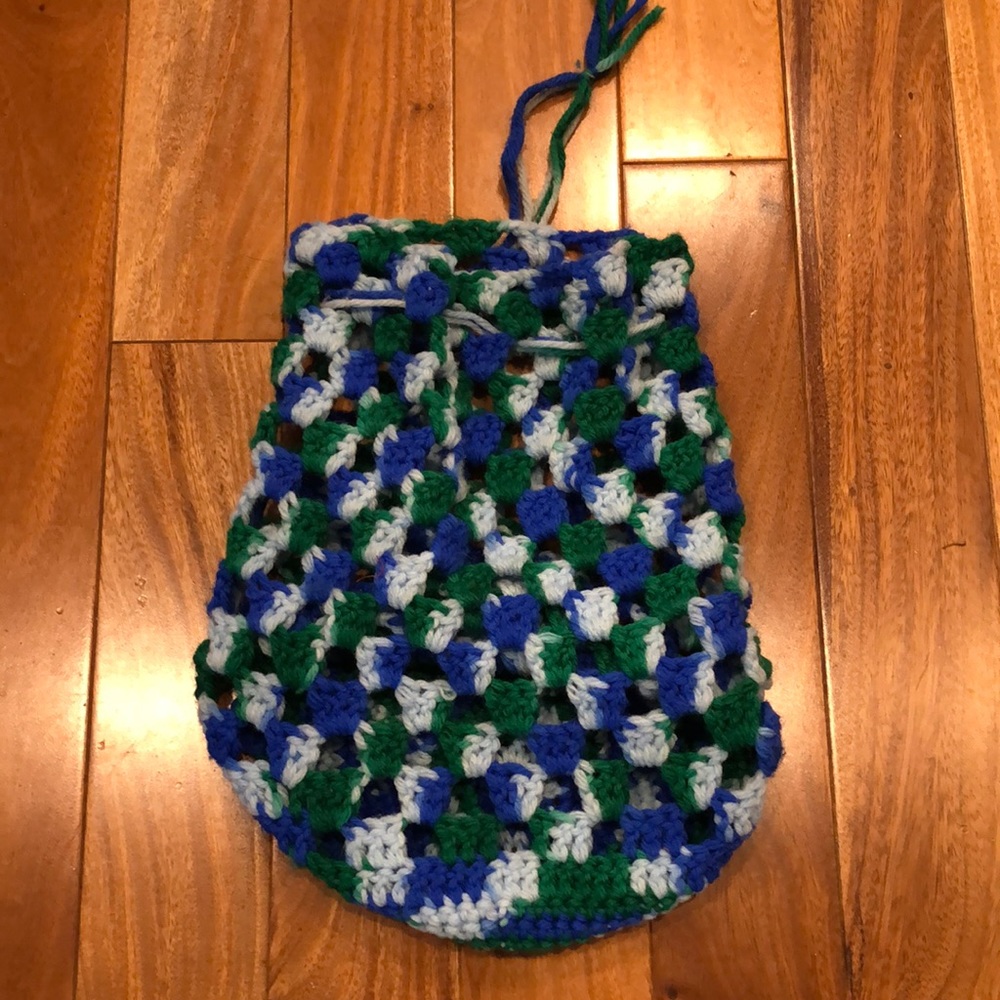 Hand made bag with pull tie
